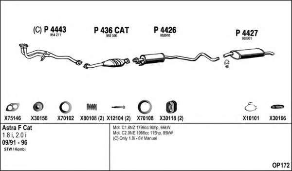 FENNO OP172 Exhaust System